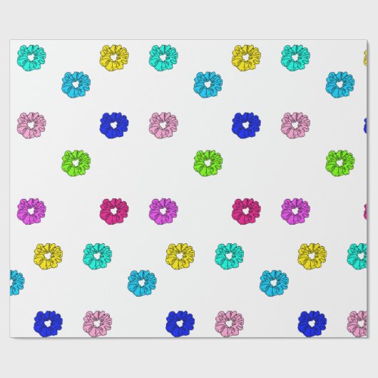 Viele Scrunchies VSCO Girl Geschenkpapier (Flach)