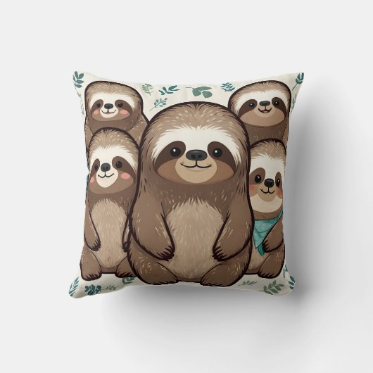 Viele Sloth Army Kissen (Rückseite)