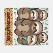Viele Sloth Army Print Fleecedecke (Vorderseite (Horizontal))