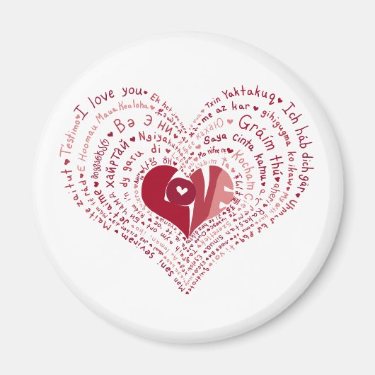 Viele Sprachen der Liebe Magnet (Vorne)