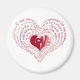Viele Sprachen des Liebe-Magneten Magnet