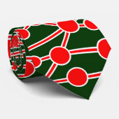 Viele Straßen II rot und weiß auf Green 003300 Krawatte (Gerollt)