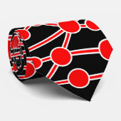 Viele Straßen II rot und weiß auf schwarz Krawatte (Gerollt)