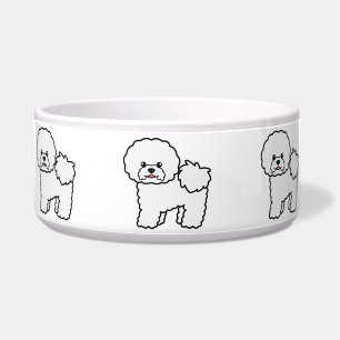 Viele süße Cartoon Bichon Frise Hunde in einer Rei Napf
