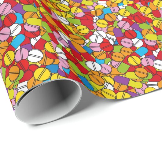 Viele Tabletten Geschenkpapier (Rolleneckpunkt)