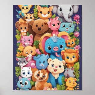 Viele Tierarten Poster