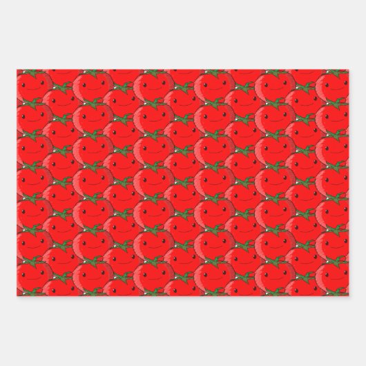 Viele Tomato Niedliche Muster Zeichnend Geschenkpapier Set (Vorderseite 3)