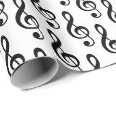Viele treble Clef-Musikalische Symbole Geschenkpapier (Rolleneckpunkt)