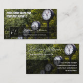 Viele Uhren motivierend graues Rechteck, monogramm Visitenkarte (Vorne/Hinten)