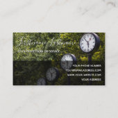 Viele Uhren motivierend graues Rechteck Monogramm Visitenkarte (Rückseite)