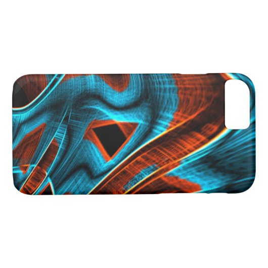 Viele verdrillte Rot- und Himmelblau verbrannt mit Case-Mate iPhone Hülle (Rückseite (Horizontal))