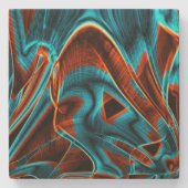 Viele verdrillte Rot- und Himmelblau verbrannt mit Steinuntersetzer (Vorderseite)