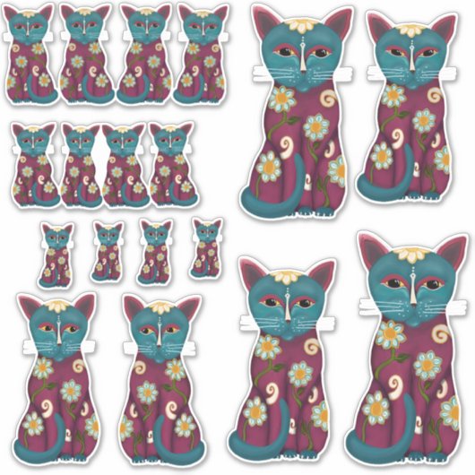 Viele, viele dunkle Katzen Aufkleber (Vorderseite)