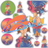 Viele, viele Vögel, Katzen Ladys Aufkleber (Vorderseite)