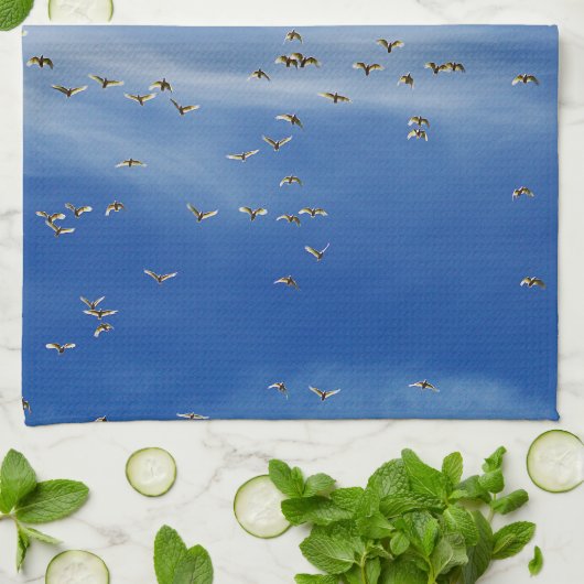 Viele Vögel Geschirrtuch (Gefaltet)