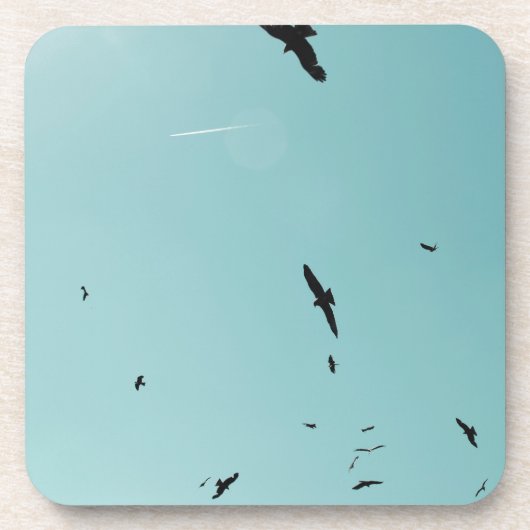 Viele Vögel und ein Kontrastmittel Getränkeuntersetzer (Vorderseite)