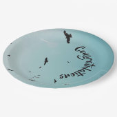 Viele Vögel und ein Kontrastmittel & Ihr Text Pappteller (Schrägansicht)