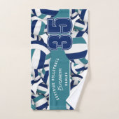 Viele Volleyballs Athleten Name blau aquamarin Handtuch (Handtuch)