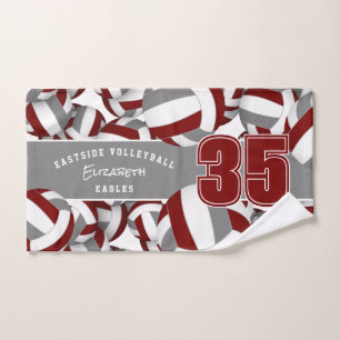 Viele Volleyballs, graue Teamfarben Handtuch