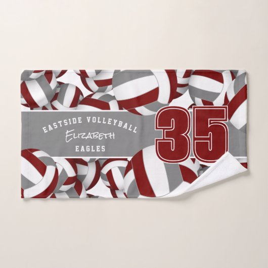 Viele Volleyballs, graue Teamfarben Handtuch (Handtuch)
