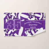 Viele Volleyballs lila, weiße Mannschaftsfarben Handtuch (Handtuch)