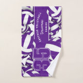 Viele Volleyballs lila, weiße Mannschaftsfarben Handtuch (Handtuch)