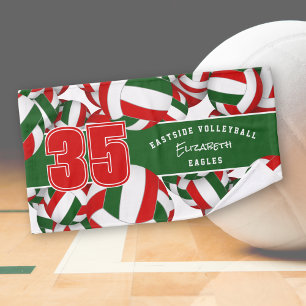 Viele Volleyballs Spieler Jersey Zahl rot grün Handtuch