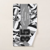 Viele Volleyballs Sportlergeschenke schwarz grau Handtuch (Handtuch)