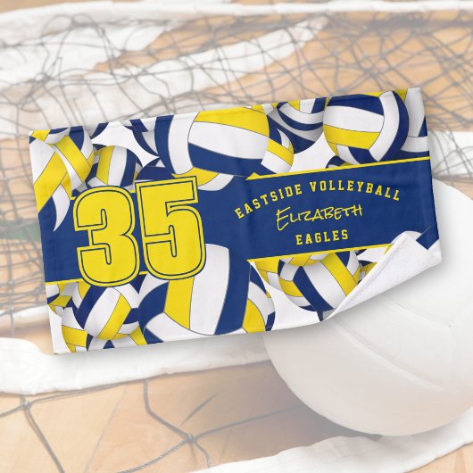 Viele Volleyballs Teamgeist Geschenke blau Gold Handtuch