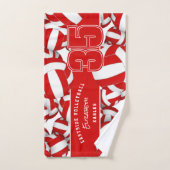Viele Volleyballs Teamgeist Geschenke rot weiß Handtuch (Handtuch)