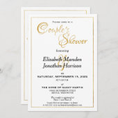 Viele Waters Scripture Elegant Gold Couple Dusche Einladung (Vorne/Hinten)