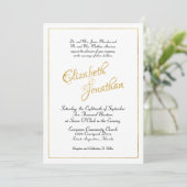 Viele Waters Scripture Elegantes formales Gold-Scr Einladung (Stehend Vorderseite)