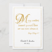 Viele Waters Scripture Elegantes formales Gold-Scr Einladung (Rückseite)