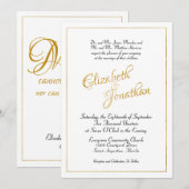 Viele Waters Scripture Elegantes formales Gold-Scr Einladung (Vorne/Hinten)
