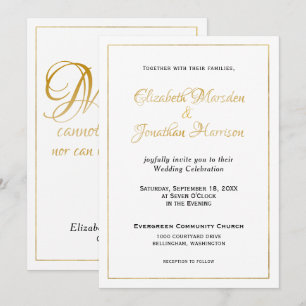 Viele Waters Scripture Elegantes formales Gold-Scr Einladung