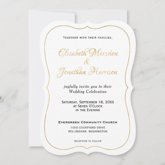 Viele Waters Scripture Elegantes formales Gold-Scr Einladung (Vorderseite)