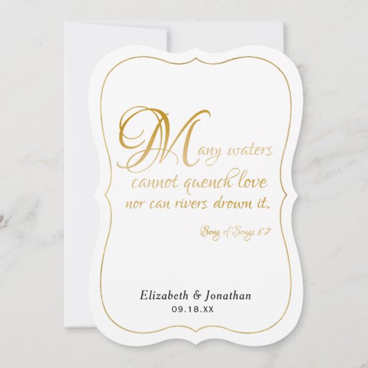 Viele Waters Scripture Elegantes formales Gold-Scr Einladung (Rückseite)