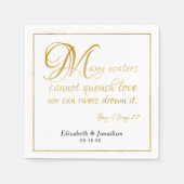 Viele Waters Scripture Zitat Elegantes Gold-Script Serviette (Vorderseite)