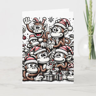 Viele Weihnachtsaffen Karte
