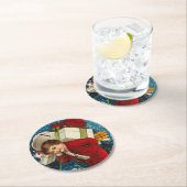 Viele Weihnachtspakete Runder Pappuntersetzer (Vor Ort)