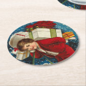 Viele Weihnachtspakete Runder Pappuntersetzer (Angewinkelt)