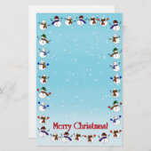 Viele Weihnachtssnowmen Briefpapier (Vorne/Hinten)