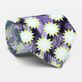 Viele weiße und gelbe Sterne auf graublau Krawatte (Gerollt)