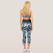 Viele Wirbel Paint Pour Design Capri Leggings (Rückseite)