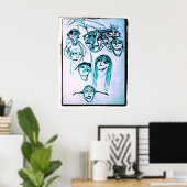 viele zeichnend Gesichter Poster (Heimbüro)