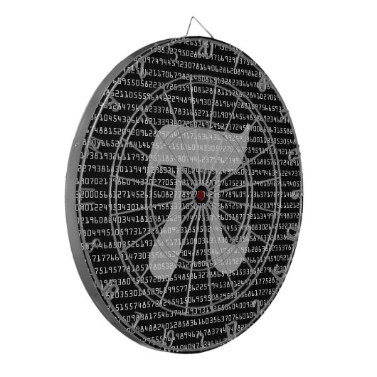 Viele Ziffern der mathematischen Konstanten der Pi Dartscheibe (Vorderseite Links)