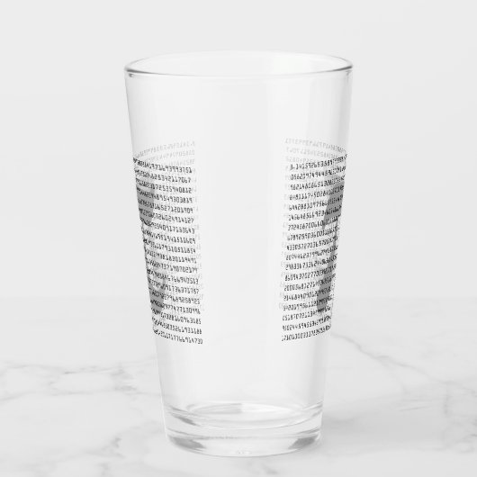 Viele Ziffern der mathematischen Konstanten der Pi Glas (Rechts)