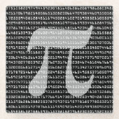 Viele Ziffern der mathematischen Konstanten der Pi Glasuntersetzer (Vorderseite)