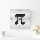 Viele Ziffern der mathematischen Konstanten der Pi Quadratische Wanduhr (Zuhause)