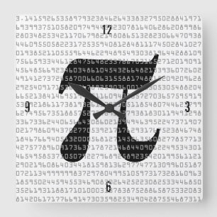 Viele Ziffern der mathematischen Konstanten der Pi Quadratische Wanduhr